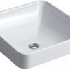 VASQUE VOX CARRE A POSER L41,3 x P41,3 CM BLANC JACOB DELAFON REF E2661-0