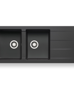 EVIER EN PYRAGRANITE ALAZIA CARBON 2B + 1 EG 116X50 Ø 90 PYRAMIS