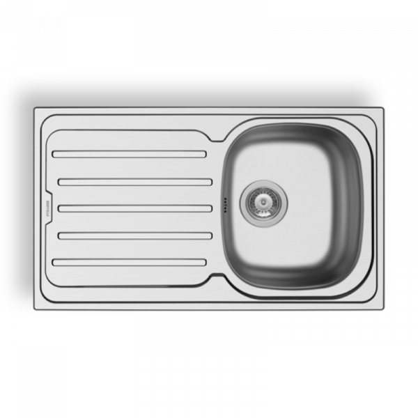 EVIER PYRAMIS INOX VERA 86X50 1 BAC 1 EGOUTOIR GAUCHE Ø 90