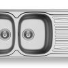 EVIER PYRAMIS SPARTA 2B + 1 ÉGOUTTOIR 116X50 EN INOX Ø 60