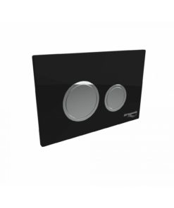 PLAQUE DE COMMANDE DOUBLE POUR BATI-SUPPORT ABS NOIR/CHROME BRILLANT IDROSPANIA 30341.00