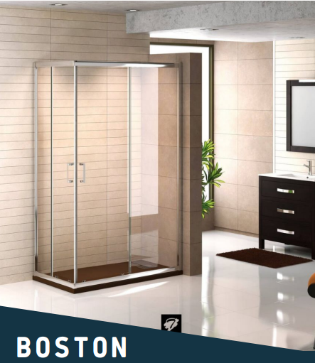 CABINE DOUCHE CARREE 80X100X195 BOSTON CHROME VIT 6MM