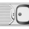 EVIER ET78-D _1 BAC 78X43 AVEC EGOUTTOIR A GAUCHE INOX PYRAMIS