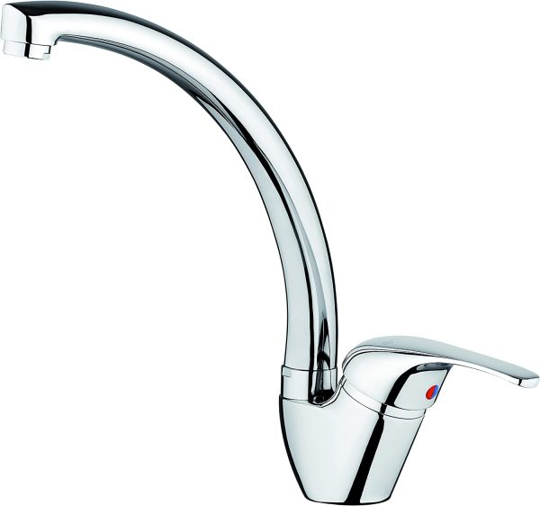 MITIGEUR EVIER SERENO AVEC COL DE SIGNE CHROME PYRAMIS 096701001