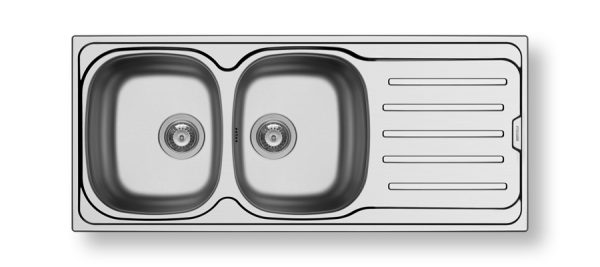 EVIER PYRAMIS INOX VERA 116X50 2B_1EG_DROITE Ø 90