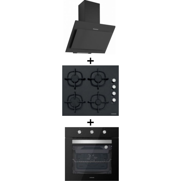 TRIO HOTTE 3460 DIM. 60 cm + TABLE DE CUISSON CS5343B01 DIM. 60 cm + FOUR BO6044 DIM. 60 cm INOX SILVERLINE