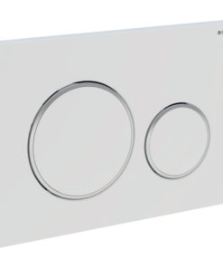 PLAQUE DE CMD SIGMA20 RONDE BLANC CHROME BRILLA 115.882.KJ.1 GEBERIT