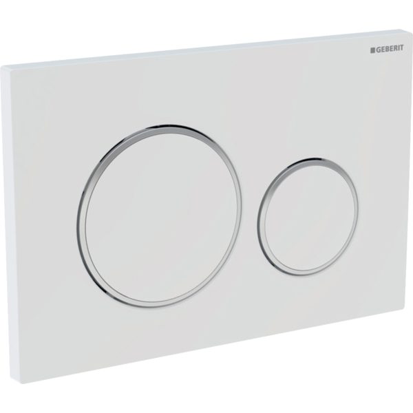 PLAQUE DE CMD SIGMA20 RONDE BLANC CHROME BRILLA 115.882.KJ.1 GEBERIT