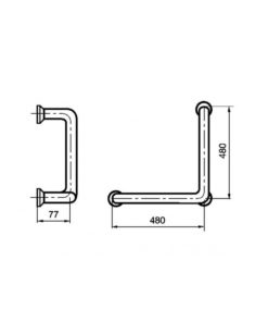Alternative view of BARRE D'APPUI D'ANGLE INOX MAT PMR PRESTO REF 88160