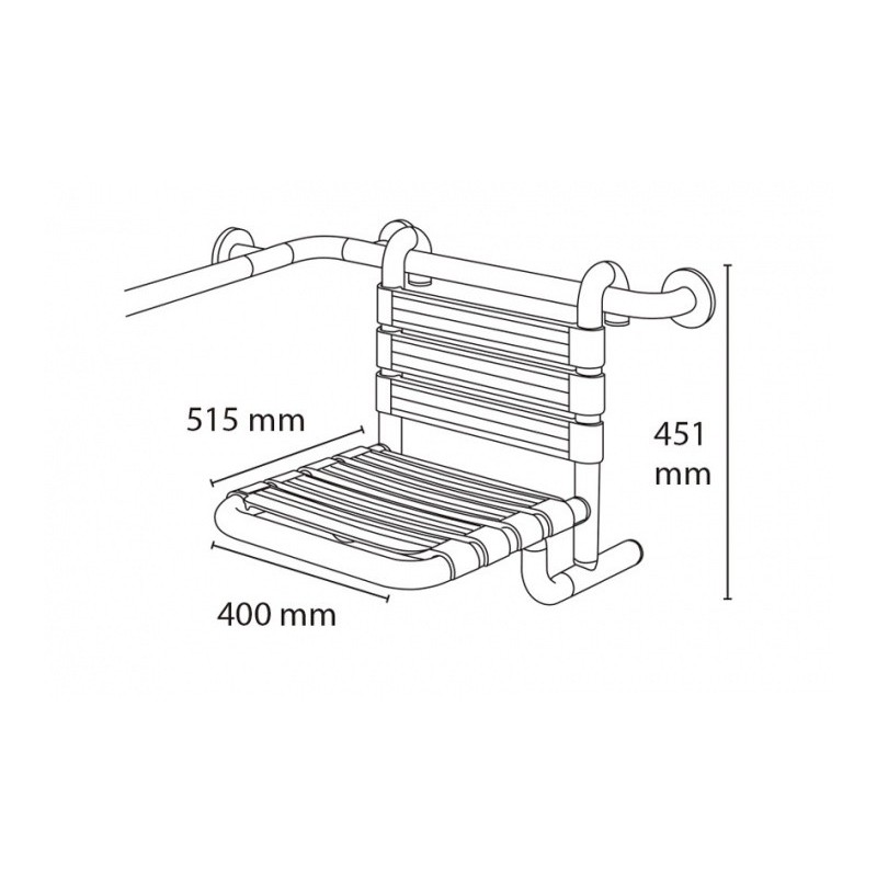 SIEGE DE DOUCHE SUSPENDU NYLON BLANC REF 89220 PMR PRESTO – Image 2