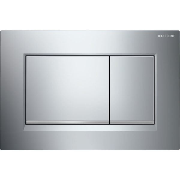 PLAQUE DE CMD SIGMA30 CARRE CHROME BRILLLANT CHR MAT REF 115.883.KH.1 GEBERIT