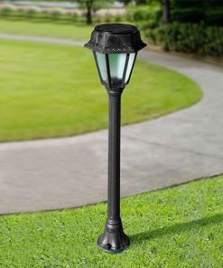 Fumagalli Borne LED Solaire de Jardin Balise Extérieur Classique Noir en Résine avec Capteur de Mouvement et Lumière CCT IP55 R22.151.000.AFS1K