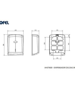 Alternative view of DISTRIBUTEUR PAPIER SERVIETTE ZIG ZAG NOIR AH37600 MARQUE JOFEL