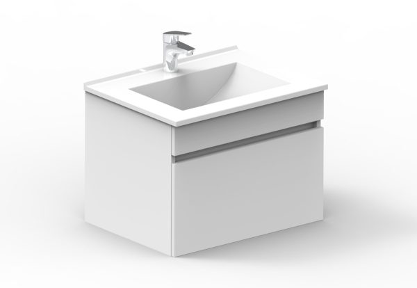 MEUBLE SUSPENDU SOKI AVEC LAVABO 1TIROIR 60 BLANC CTESI REF BL8001000