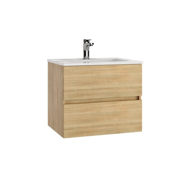 MEUBLE SUSPENDU LATINO AVEC LAVABO 2TIROIR 60 CHENE CTESI REF BL8007086