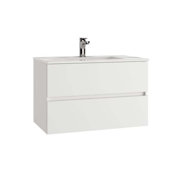MEUBLE SUSPENDU LATINO AVEC LAVABO 2TIROIR 80 BLANC CTESI REF BL8007500