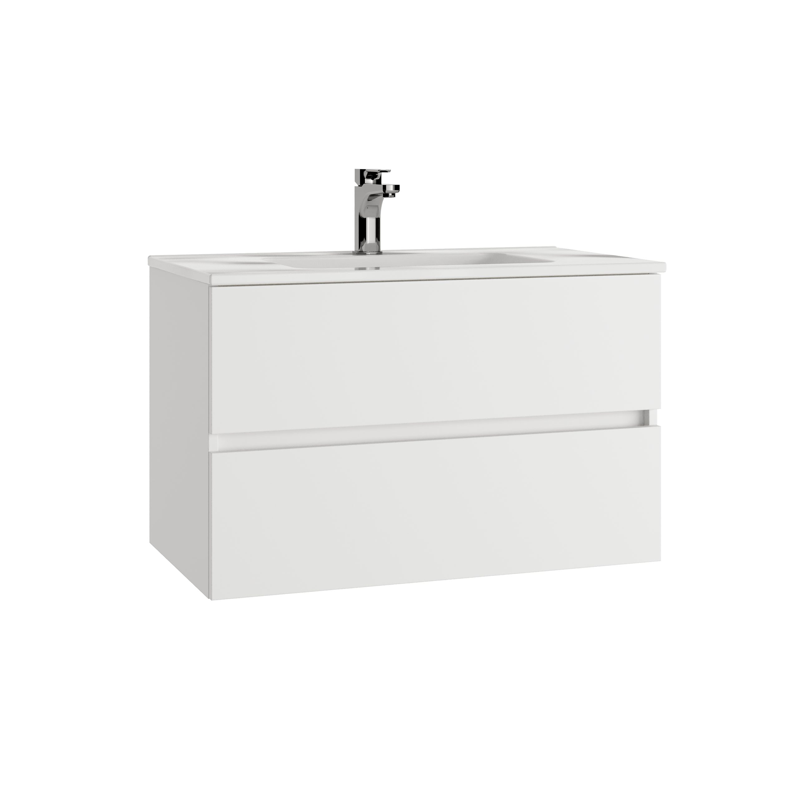 MEUBLE SUSPENDU LATINO AVEC LAVABO 2TIROIR 80 BLANC CTESI REF BL8007500
