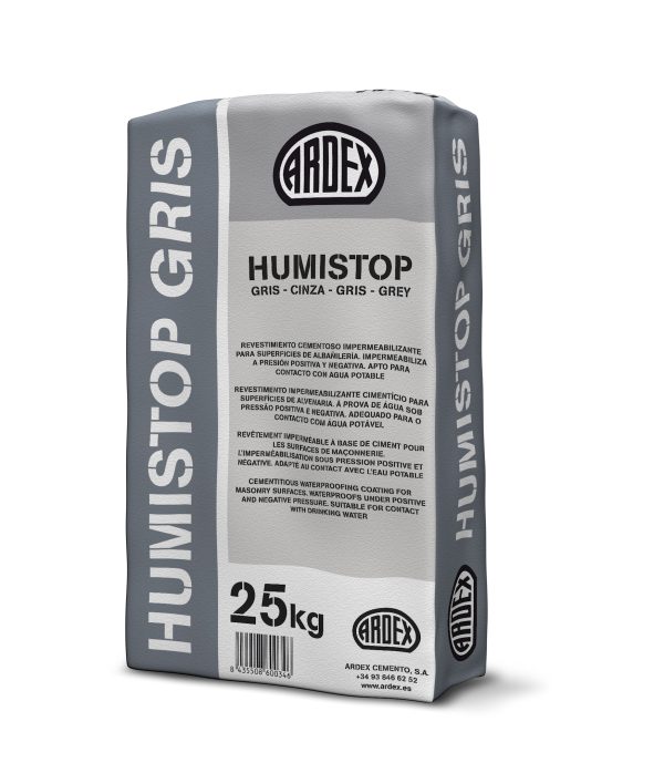 HUMISTOP GRIS 25KG ARDEX MORTIER D'ÉTANCHÉITÉ CIMENTAIRE GRIS