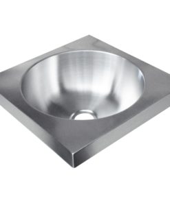 LAVE MAIN MURAL CARRE  EN ACIER INOXYDABLE SATINE